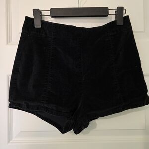 Kimchi Blue High Waist Black Velvet Shorts
